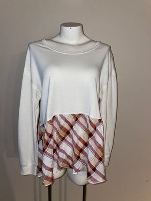 Cato SIZE MEDIUM plaid hem sweater