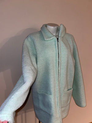 Denim & Company SIZE LARGE green, zip-up jacket