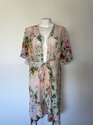 Floral, SIZE XL tie-front blouse