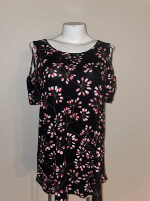 Cold shoulder, floral print blouse NWT SIZE MEDIUM