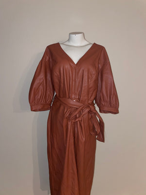 Eloquii SIZE 16, suede lined, pleather button down dress