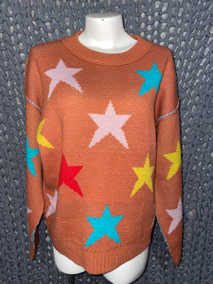 Easel SIZE SMALL star patterned sweater