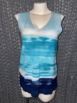 Chicos blue,stretchy SIZE SMALL tank top