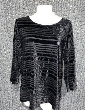 Chicos size 2 (large) black velvet top